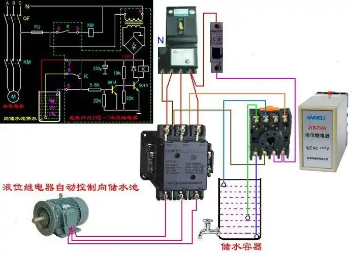 12v电子水位控制器 jyb接线图,求实图