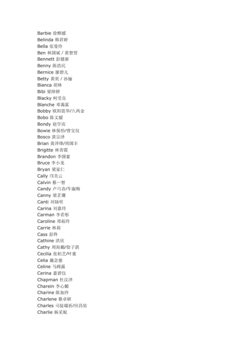 明星的英文名doc13页