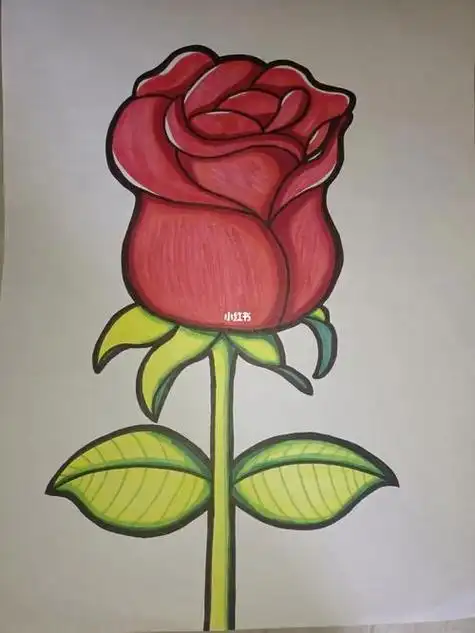 儿童画简单漂亮的玫瑰花,儿童玫瑰花画法简笔画