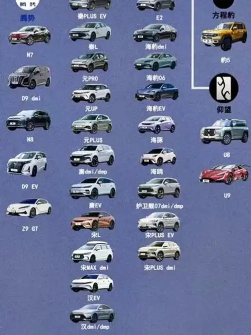 几张图,概述中国新能源汽车品牌现有车型