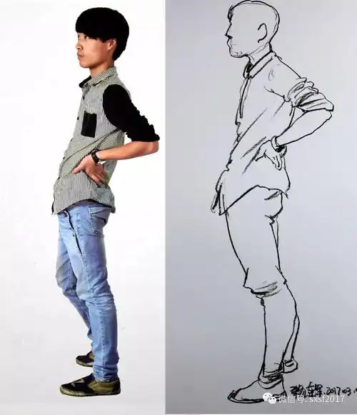 0031期——人物侧面头胸臀三大块的三种常见情况的讲解.