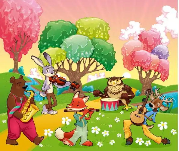 森林音乐会矢量