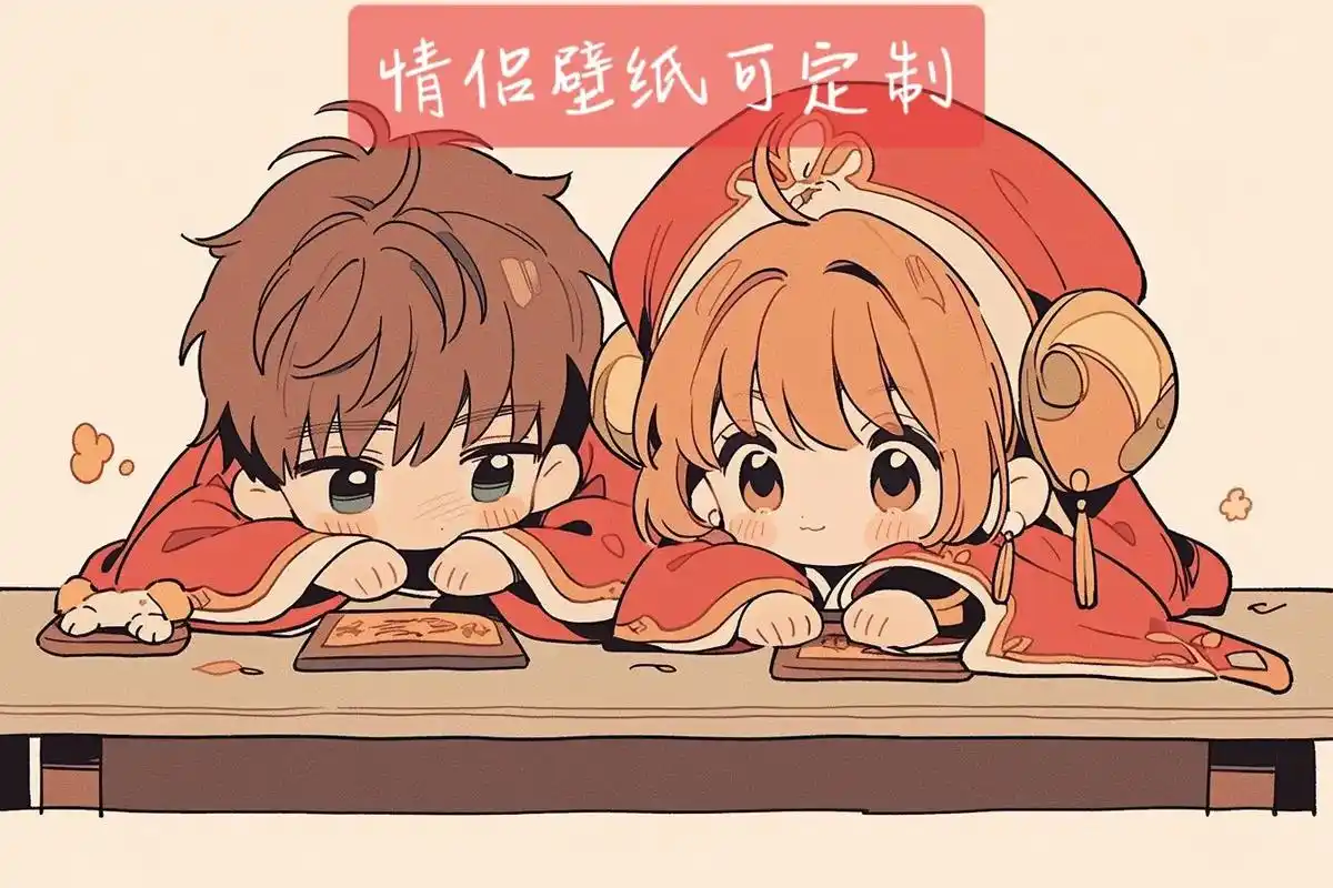 可爱樱狼情侣壁纸.可做聊天背景,可定制#手机墙纸 #情侣壁纸 - 抖音