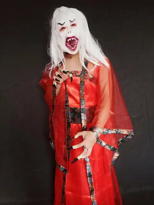 成人万圣节牛头马面服装阎王黑白无常全套道具面具恐怖女鬼服饰阎王爷