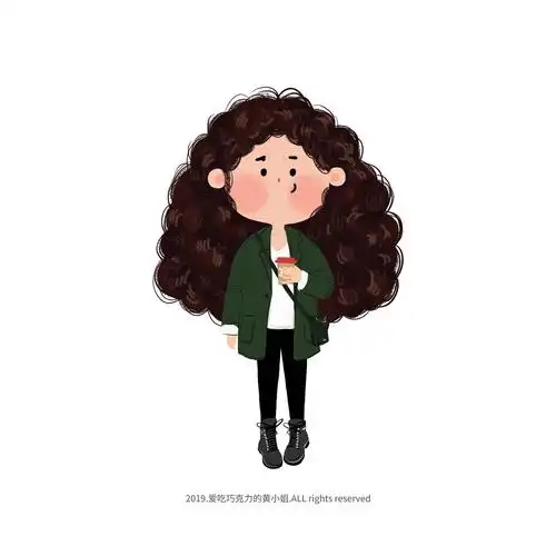 一月每日一涂的爆炸头女孩