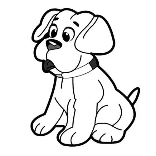 可爱小狗简笔画图片儿童画绘画吧-画画