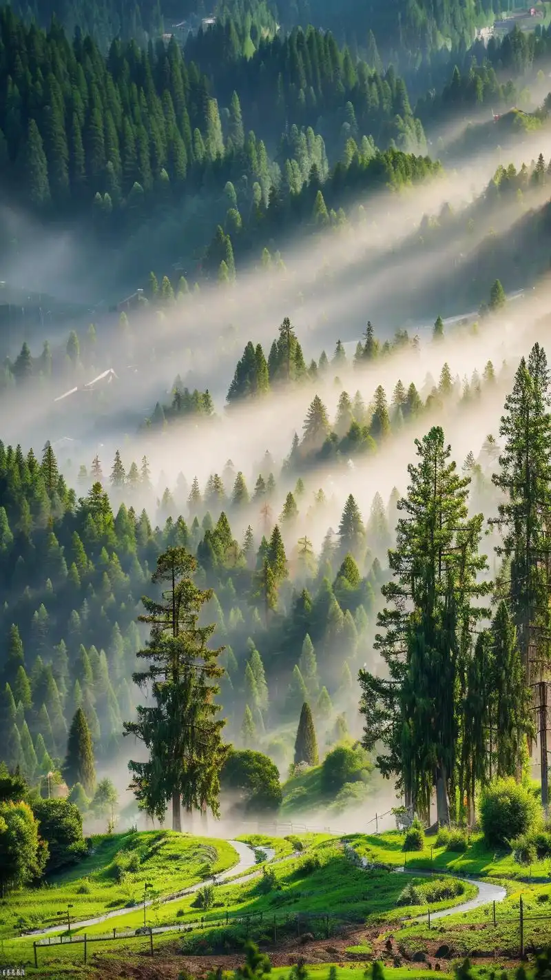 来看看这些绿色森林手机壁纸吧!