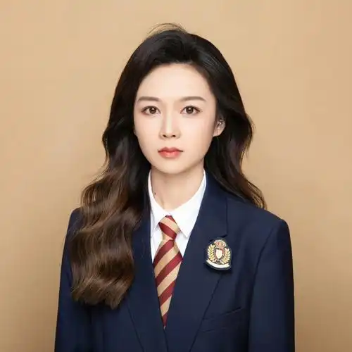 天真蓝彩色证件照拽姐入学照