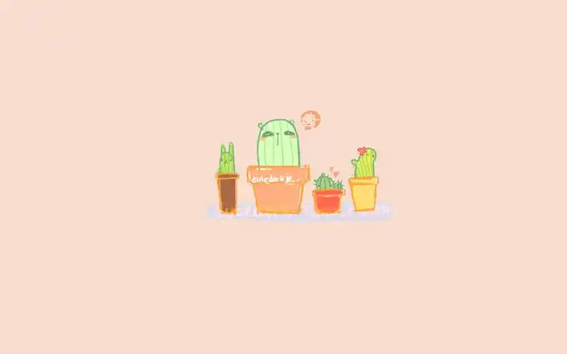 清新可爱纯色卡通风格电脑桌面壁纸