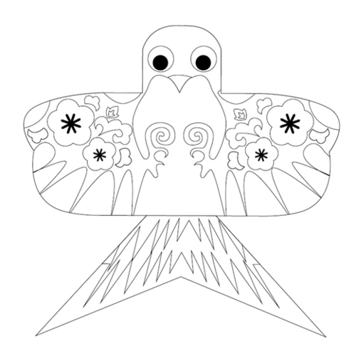 六一儿童节手工diy沙燕纸鸢手绘涂色风筝卡通白坏纸鸢diy幼儿园