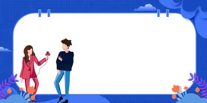 蓝色简约新闻采访街头采访背景