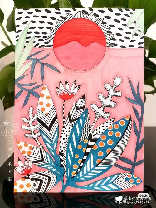 色彩装饰画步骤画