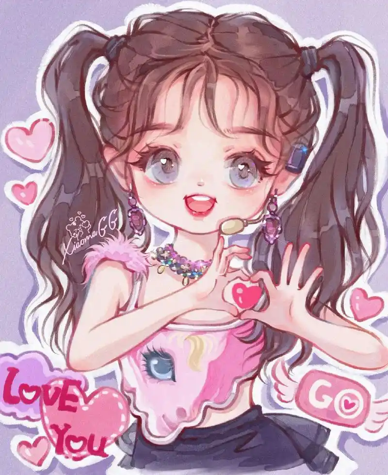 q版虞书欣.欣欣子演唱会双马尾造型可爱又美丽～ #虞书欣#手 - 抖音