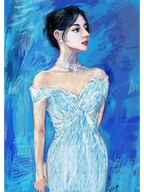 自带星光的迪丽热巴手绘