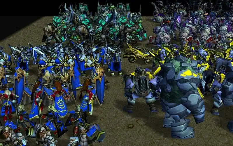 魔兽争霸3人族主场100人口地面兵种对阵其余种族100人口地面兵种