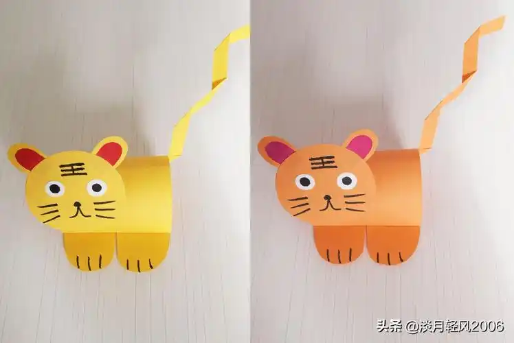 彩纸怎么做简单小动物(小学生手工老虎头饰 卡纸)-第1张图片