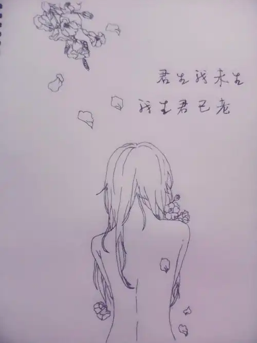 素描画背影