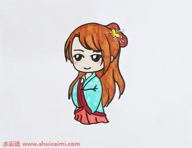 q版汉服人物怎么画q版汉服人物简笔画彩色