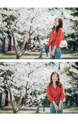 【momonaco】chic法式夏装新款日系复古七分袖波点衬衫女上衣衬衣