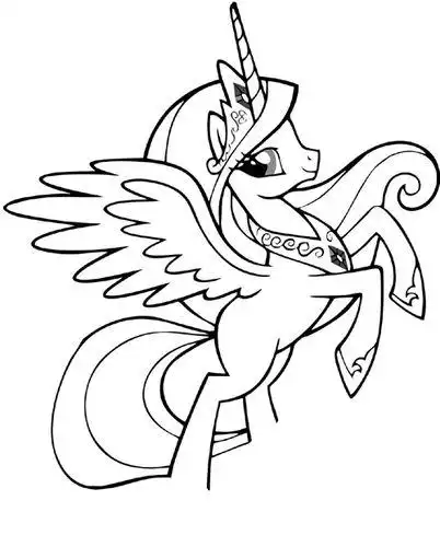 独角兽飞马公主简笔画