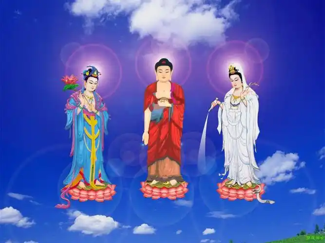 西方三圣佛像观音佛像阿弥陀佛佛像地藏王菩萨佛像