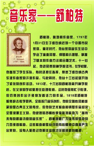 724海报印制展板写真喷绘贴纸1241音乐家舒伯特人物简介