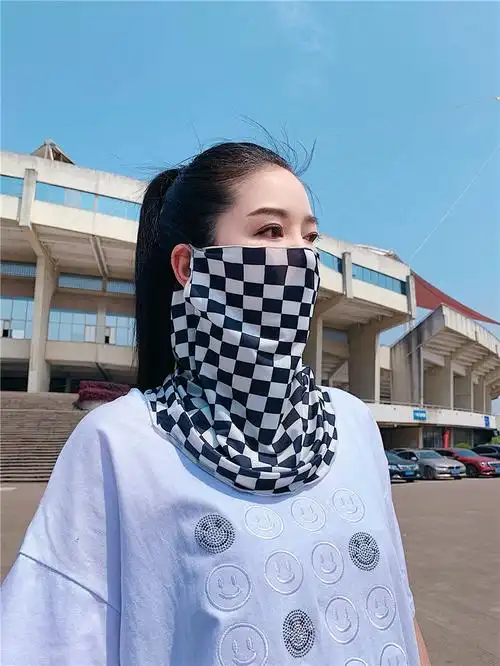 魔术头巾防晒防晒面罩遮脸面纱女口罩脸罩遮脸冰丝面巾挂耳围脖夏季