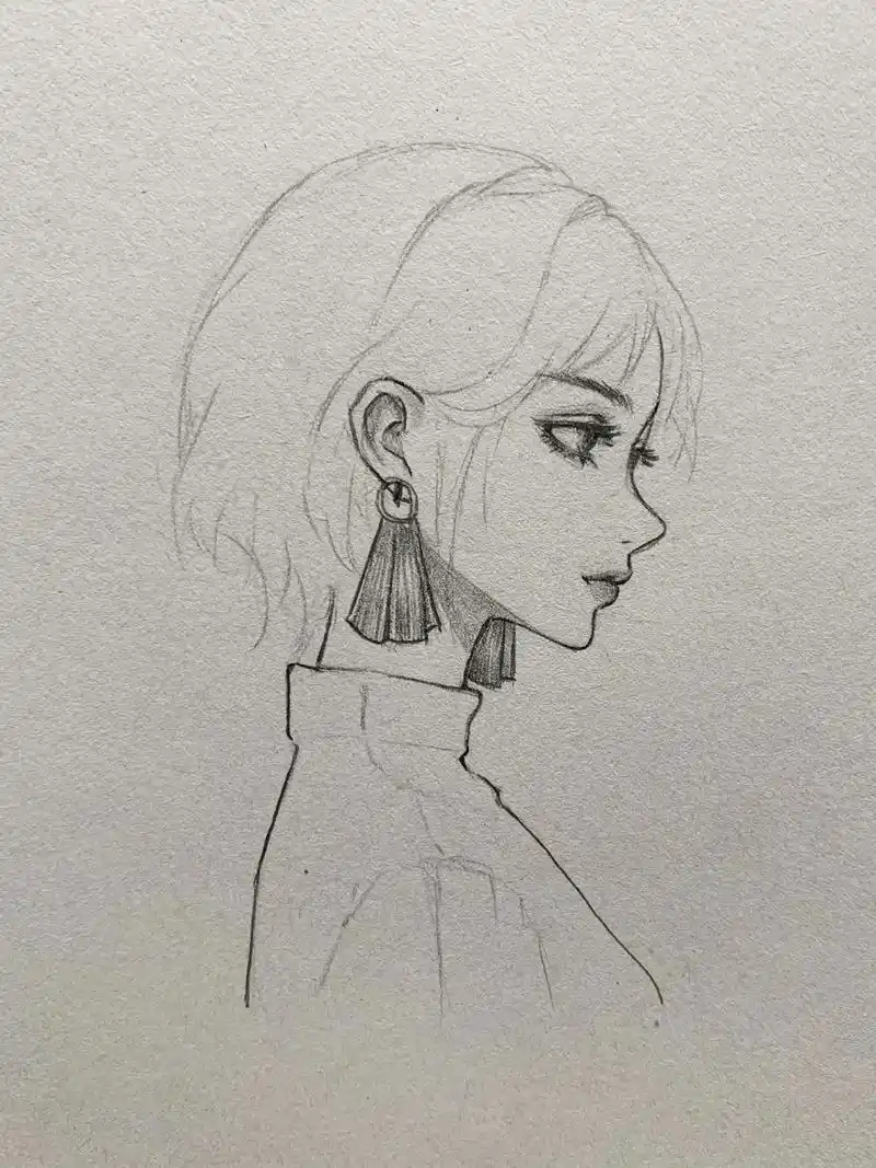 纯侧脸女生怎么画?简单好看值得练习～#铅笔稿 #教你画 #手 - 抖音