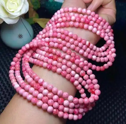 批发深海女王粉贝手串 胭脂螺时尚小清新佛珠礼品 淘宝跨境直销