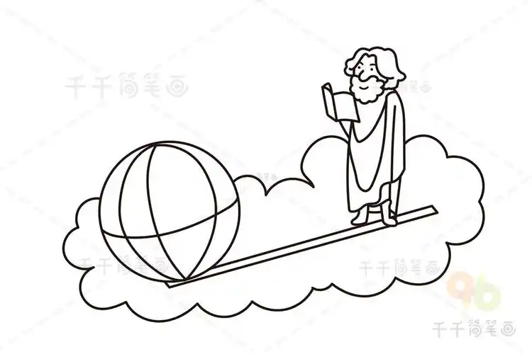 阿基米德简笔画_职业人物简笔画