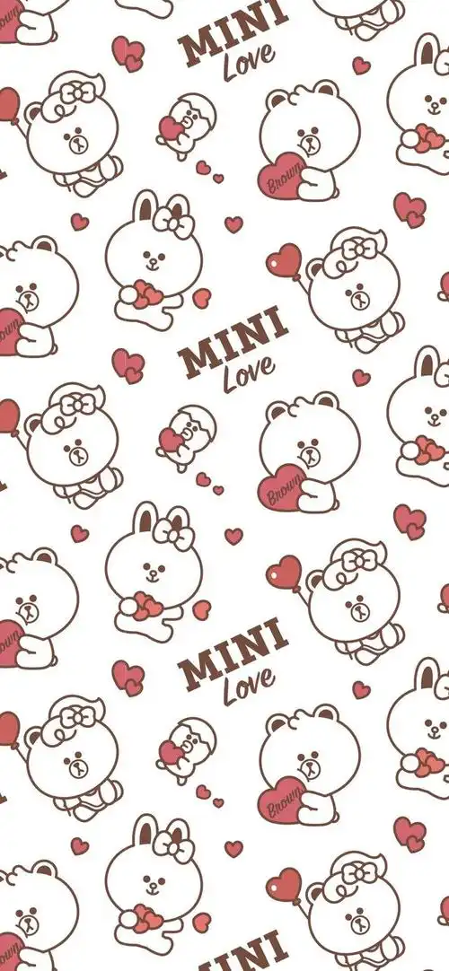 可爱壁纸高清卡通简约白色(可爱风卡通平铺壁纸)(7)