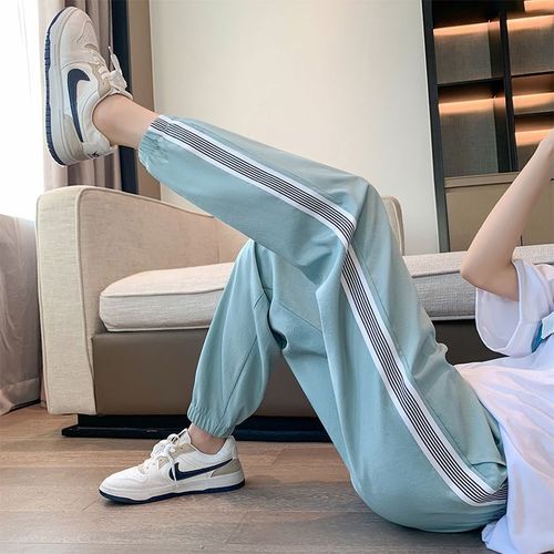 运动裤女休闲夏天薄裤子阔腿跑步灯笼女学生宽松夏季薄款防蚊裤