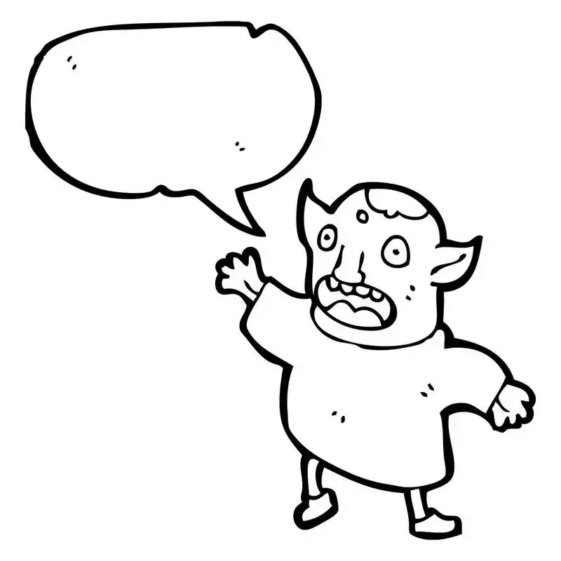 小魔鬼,矢量, 卡通小恶魔在白色背景上