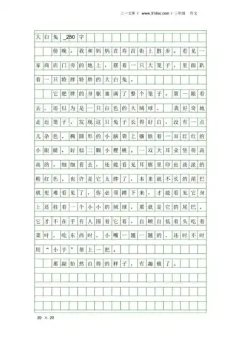 三年级作文:大白兔_250字.pdf