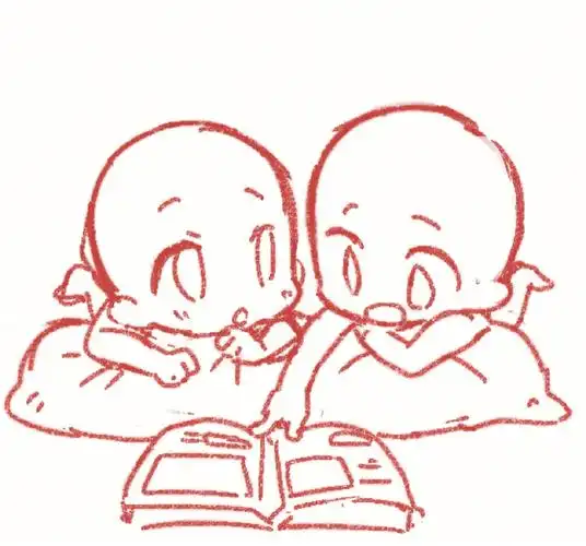 q版漫画双人动态姿势