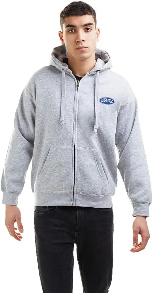福特男式标志拉链连帽运动衫