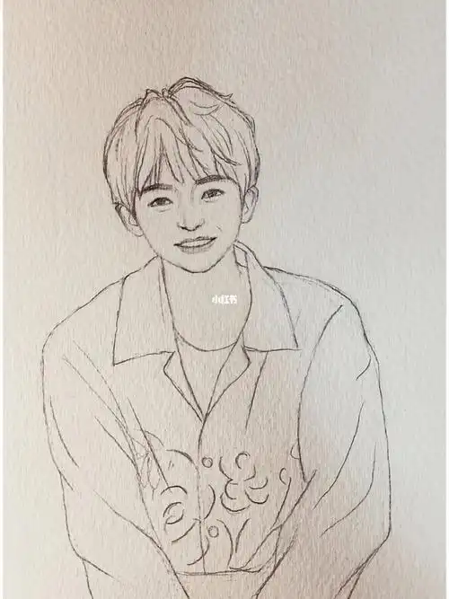 水溶性彩铅  #水彩人物  #彩铅手绘  #线稿  #宝藏男孩周深