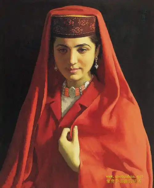 《塔吉克新娘》_靳尚谊人物肖像油画作品赏析