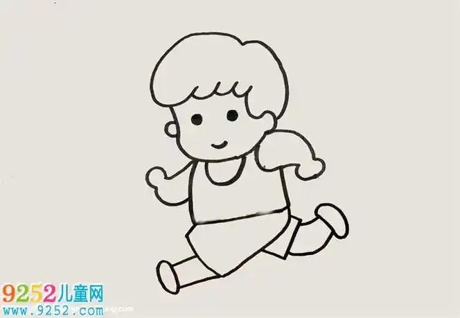 跑步简笔画正面