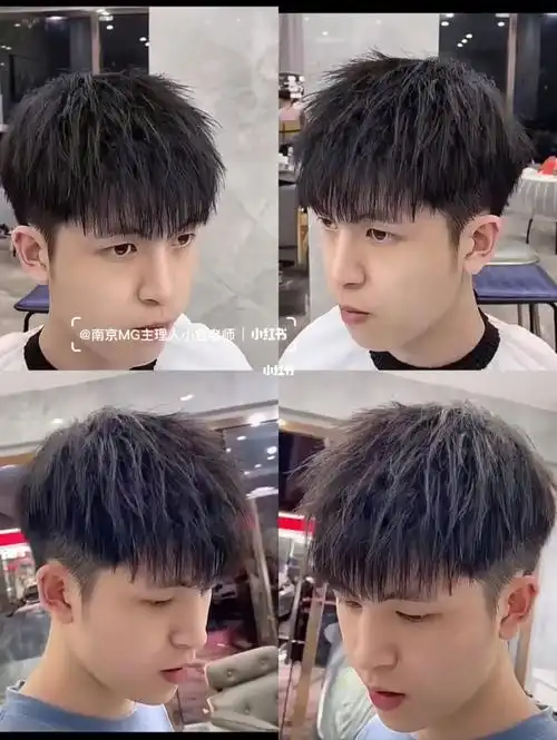 男生碎盖烫烫型不烫卷的发型阳光帅气