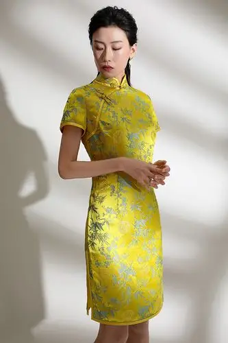 女款中式织锦缎旗袍