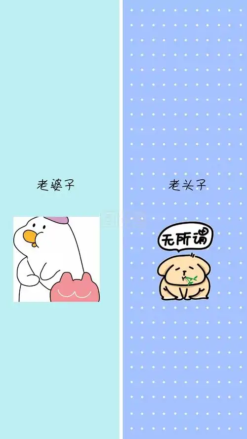 老婆子 老头子 简约情侣聊天背景手机比较