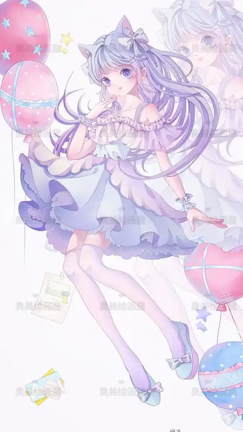 高端立绘二次元商业插画人物,日系人设头像