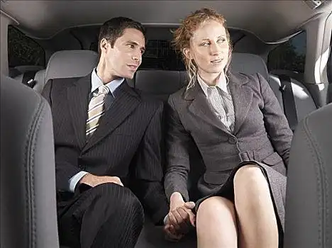 男人,女人,握手,背影,汽车