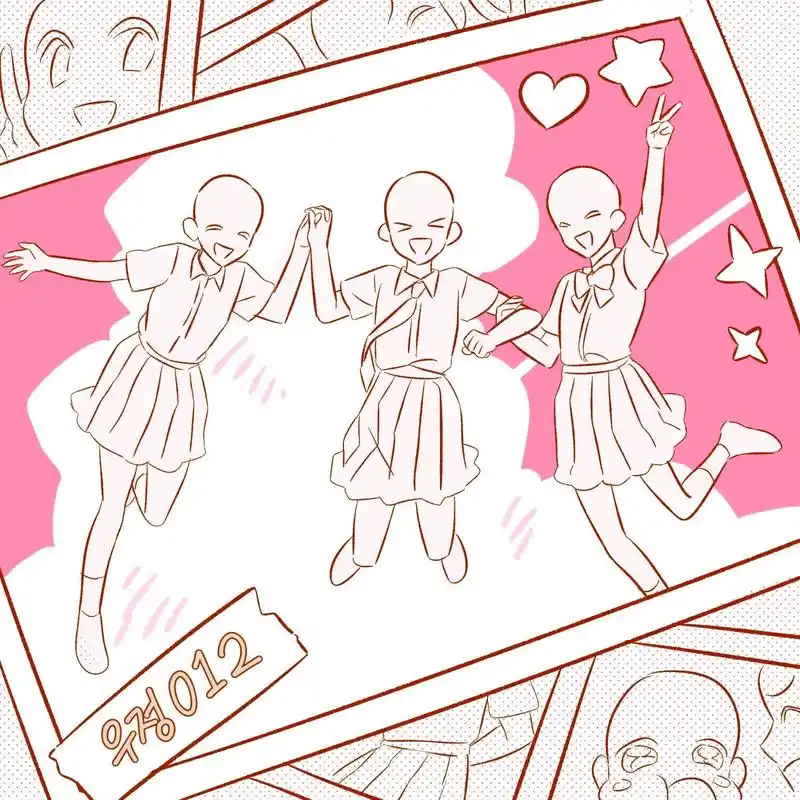 三人模板||和姐妹来一场青春之旅呀~787878#画画 #素材 #模板