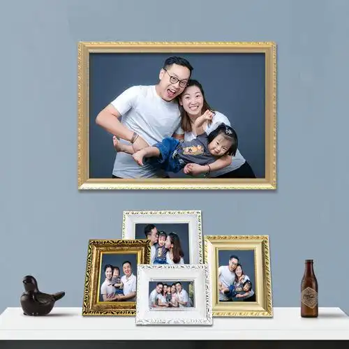 定制全家福照片制作挂墙10寸12 16 20 24 30寸结婚登记照装裱相框
