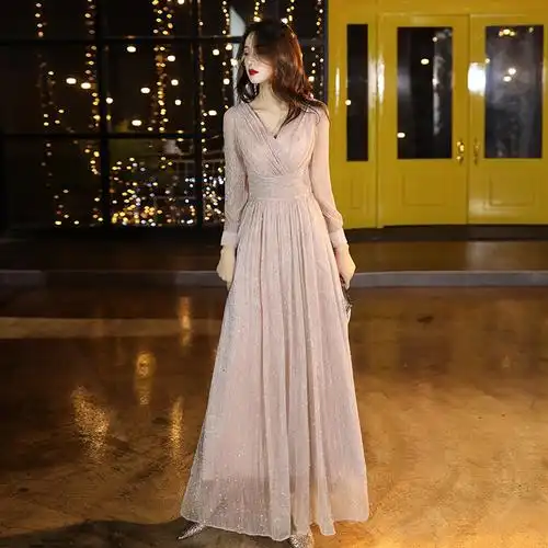 小晚礼服女宴会气质高端洋装大合唱团演出服长裙连衣裙主持人夏季