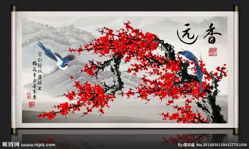 梅花国画设计图__风景_psd分层素材_设计图库_昵图网nipic.com