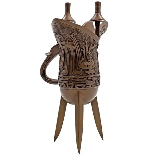 紫铜酒杯古风酒樽中式仿古古代宫廷足帝王爵异形