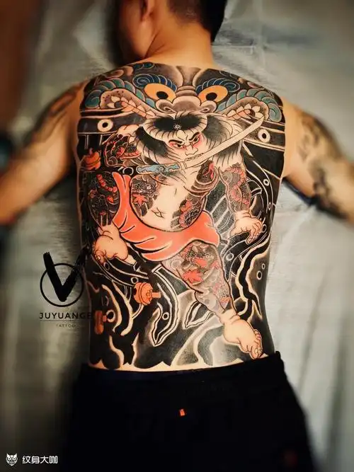 日式满背_纹身图案手稿图片_海绵的纹身作品集